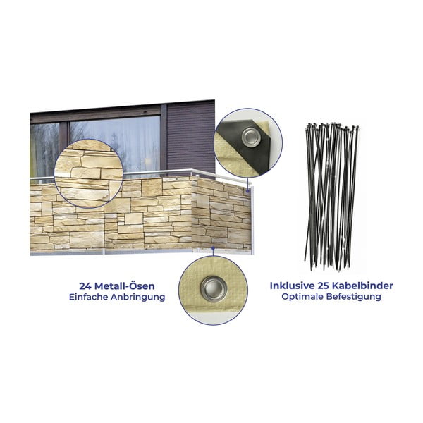 Schermo da balcone beige 500x85 cm - Maximex-image-3