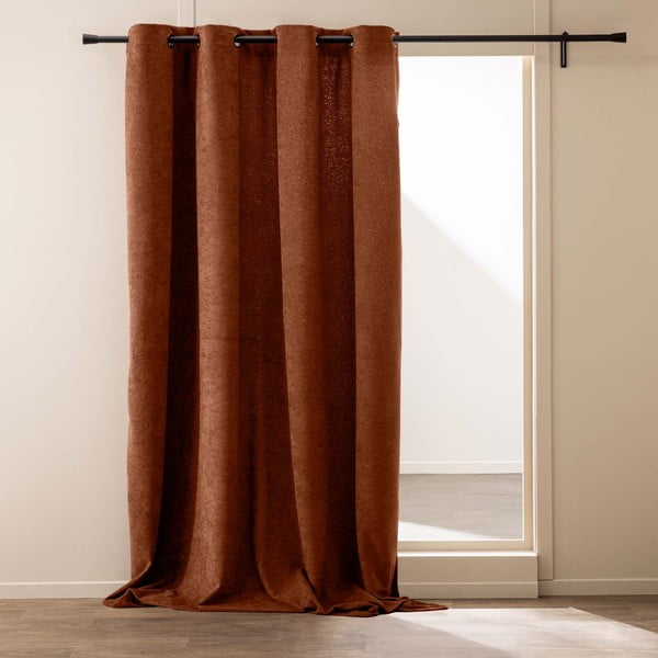 Tenda color terracotta in bouclé 140x260 cm Winona – douceur d'intérieur