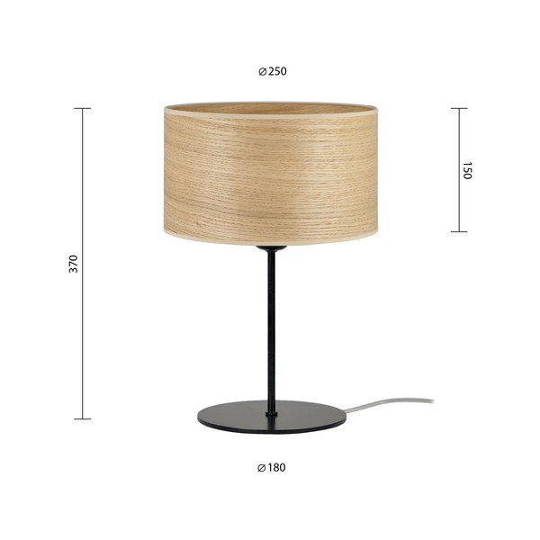 Lampada da tavolo S in impiallacciatura naturale beige, ⌀ 25 cm Tsuri - Sotto Luce-image-3