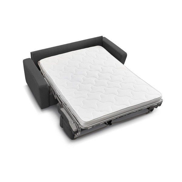 Divano in grigio scuro allungabile con rivestimento in velluto a coste 195 cm Monaco – Bobochic Paris-image-4