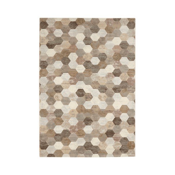 Tappeto marrone e crema Arty Manosque, 80 x 150 cm - Elle Decoration