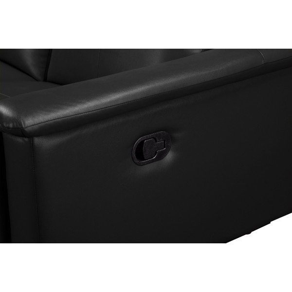 Divano nero in similpelle 222 cm Lund - Støraa-image-4
