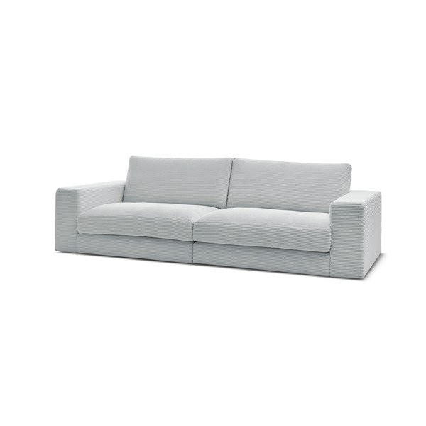 Divano grigio chiaro con rivestimento in velluto a coste 274 cm Leonard – Bobochic Paris-image-3