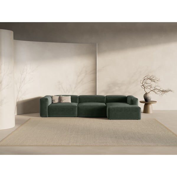 Divano angolare verde (con penisola a destra/con chaise lounge) Bergamo – Cosmopolitan Design-image-1