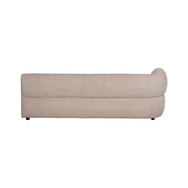 Divano beige con penisola a sinistra con rivestimento in ciniglia 199 cm Minimal – Ixia-image-3