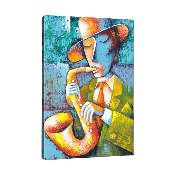 Pittura Sassofono, 50 x 70 cm Saxophone Player - Tablo Center