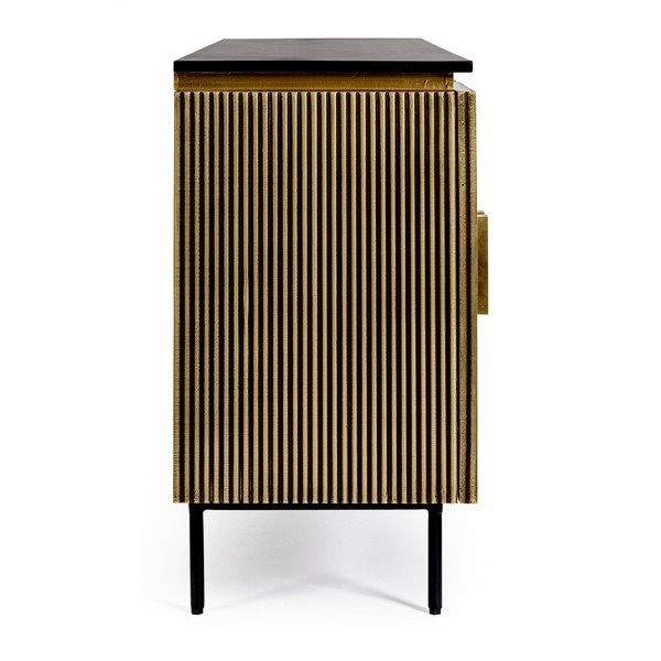 Credenza nera/di colore naturale 160x80x40 cm Virat – Bizzotto-image-4