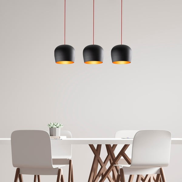 Apparecchio a sospensione nero con paralume in metallo Berceste - Opviq lights-image-1