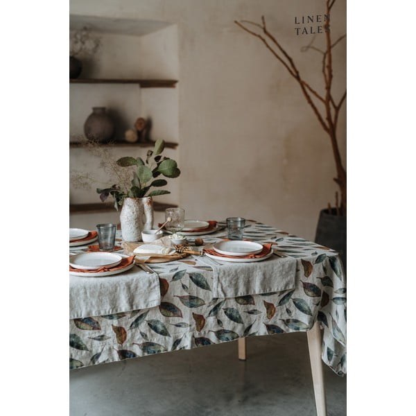 Tovaglia di lino 140x140 cm Golden Fall - Linen Tales-image-1