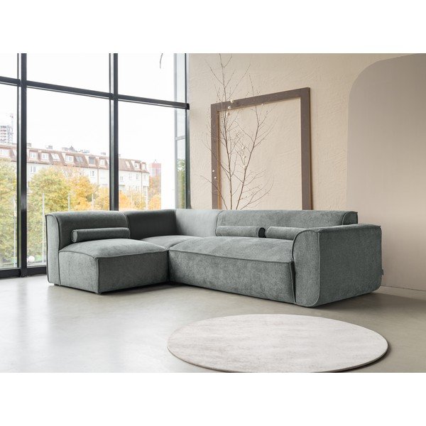 Divano angolare componibile in verde chiaro (con penisola a sinistra) Flex Felix – Miuform-image-3