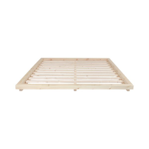 Letto matrimoniale in legno di pino con materasso Double Latex Natural Clear/Natural, 180 x 200 cm Dock - Karup Design-image-1