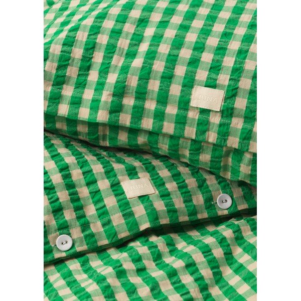 Biancheria da letto singola in crêpe esteso verde e beige 140x220 cm Bæk&Bølge - JUNA-image-3