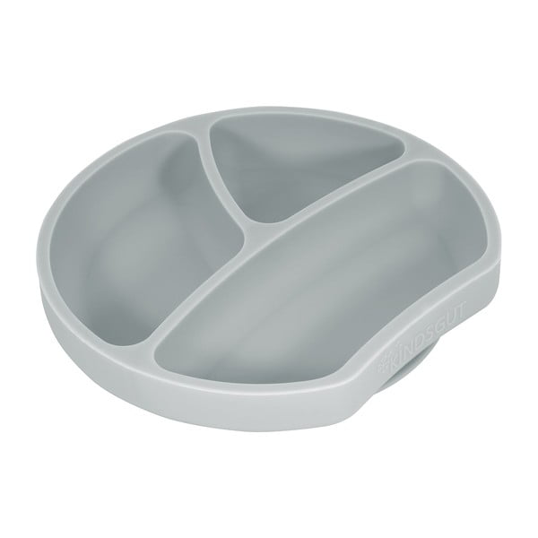 Piatto per bambini in silicone grigio chiaro Piatto, ø 20 cm - Kindsgut