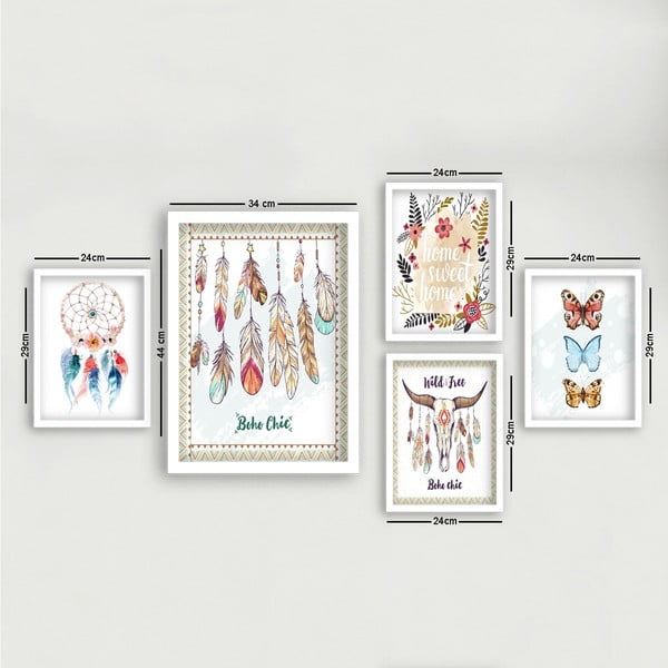 Dipinti in set da 5 pezzi Boho - Wallity-image-3