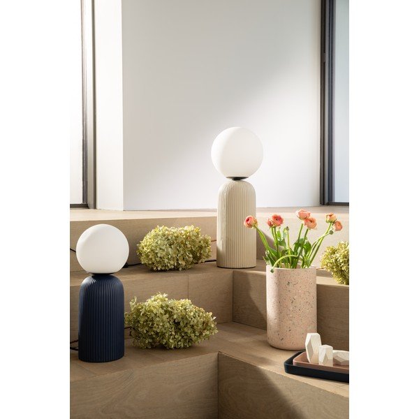 Lampada da tavolo beige in ceramica con paralume in vetro (altezza totale 53 cm) Dash – Zuiver-image-2