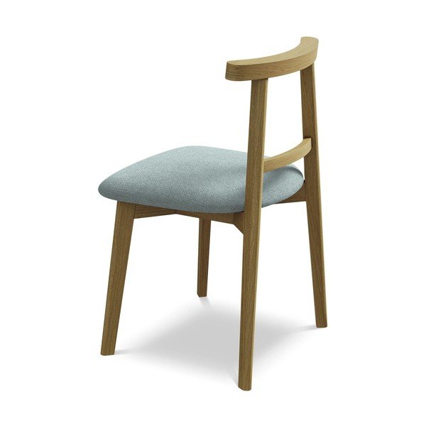 Sedia da pranzo blu in legno massiccio Ohelo – Makamii-image-3