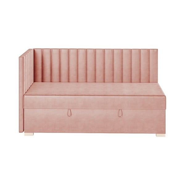 Letto angolare rosa per bambini con contenitore con materasso 90x200 cm Snugi - Ghado