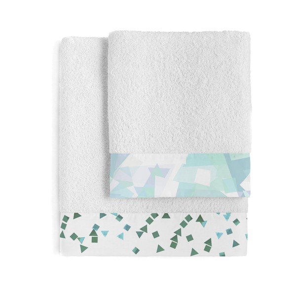 Set di 2 asciugamani in cotone Rain - Blanc