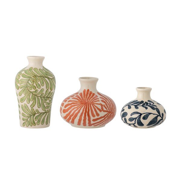 Set di vasi in gres dipinti a mano 3 pz (altezza totale 16 cm) Fauni – Bloomingville