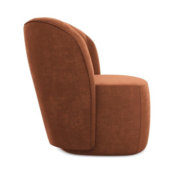 Poltrona color terracotta con rivestimento in ciniglia Keloa – Makamii-image-2