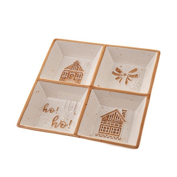 Ciotolina da portata bianca in ceramica a tema natalizio Christmas cottage – Dakls