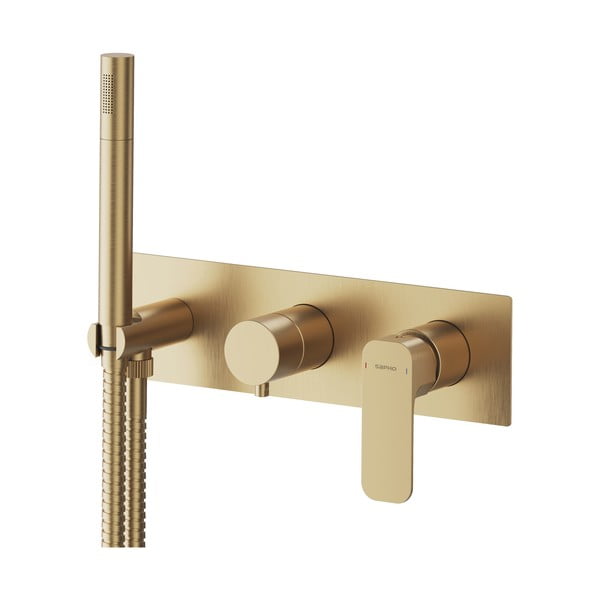 Rubinetto per doccia dorato da incasso (con tre uscite) Spy – Sapho-image-1
