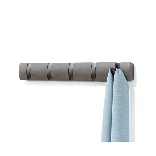 Appendiabiti da parete grigio chiaro in legno di pioppo Flip - Umbra-image-4