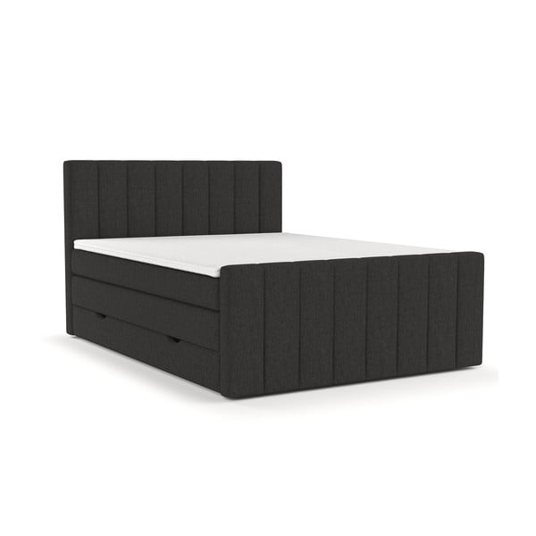 Letto boxspring nero con contenitore 180x200 cm Ruby - Maison de Rêve