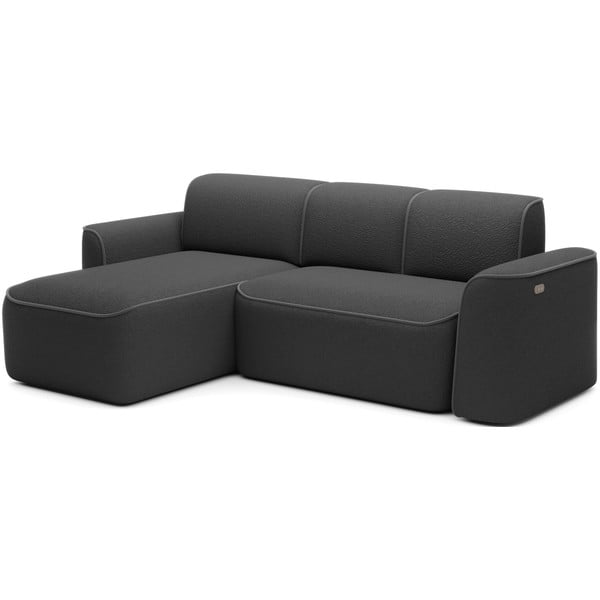 Divano angolare grigio scuro (con penisola a sinistra/con chaise lounge) e rivestimento in bouclé Ume – ELTAP-image-2