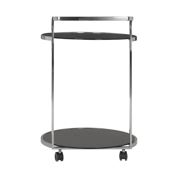 Tavolo da portata su rotelle con piano in vetro ø 50 cm Ackley - Premier Housewares-image-1