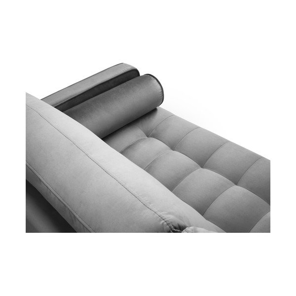 Divano in velluto grigio chiaro, 219 cm Santo - Milo Casa-image-4