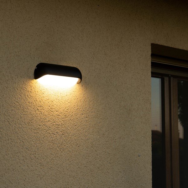 Lampada da parete nera, lunghezza 20 cm Sia - SULION-image-2