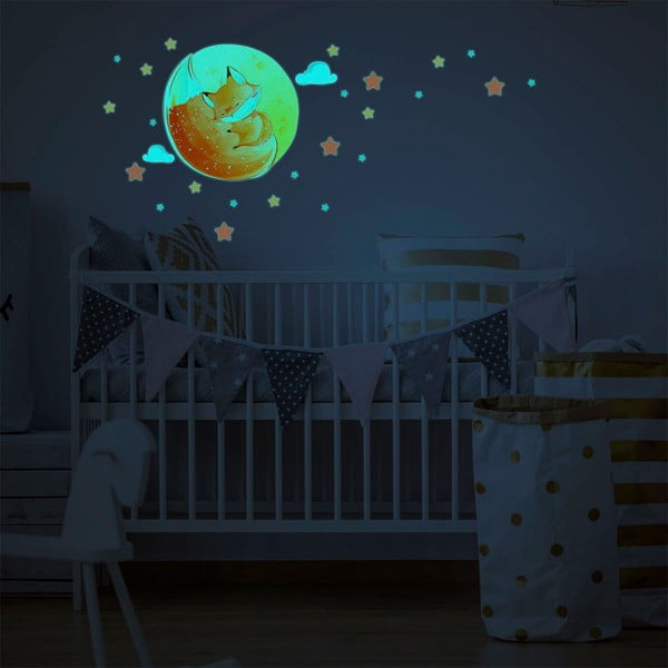 Adesivo murale per bambini 30x30 cm Dreamy Fox - Ambiance-image-2