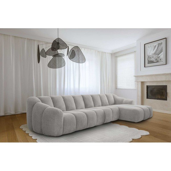 Divano angolare grigio chiaro (con penisola a destra/con chaise lounge) Shell – Miuform-image-2
