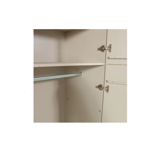 Armadio grigio chiaro in pino massiccio 90x210x55 cm Mees – WOOOD-image-4