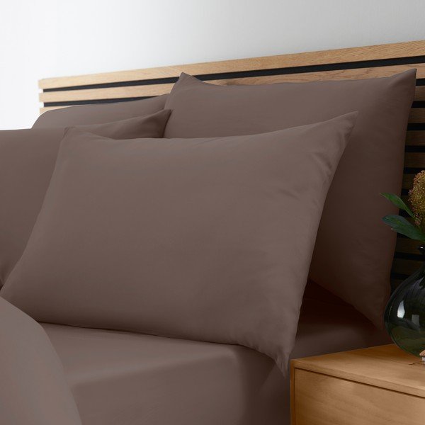 Set copripiumino e federa marrone scuro per letto singolo 135x200 cm So Soft Non Iron – Catherine Lansfield-image-2