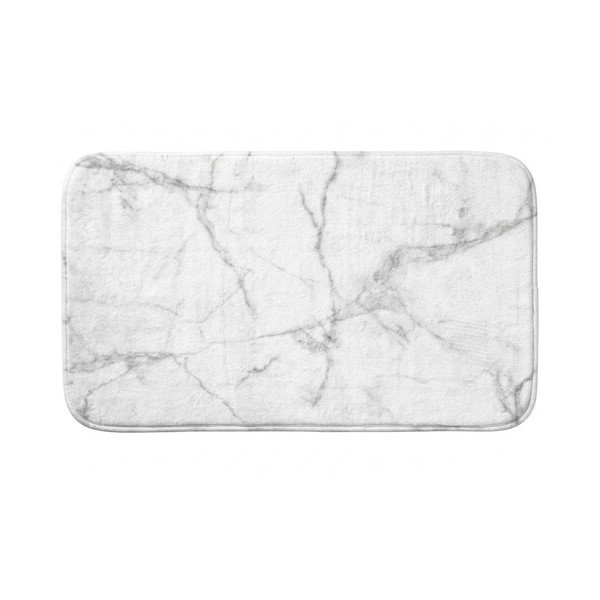 Tappetino per il bagno bianco/grigio in tessuto 45x75 cm Marbre – douceur d'intérieur