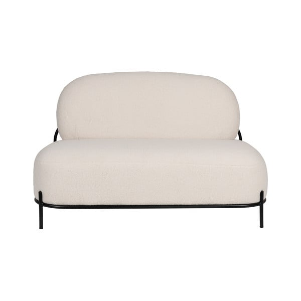 Divano bouclé crema 125 cm Polly - White Label