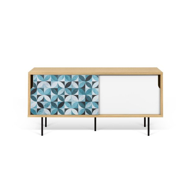 Tavolino TV in rovere con gambe in metallo Dann Morocco - TemaHome