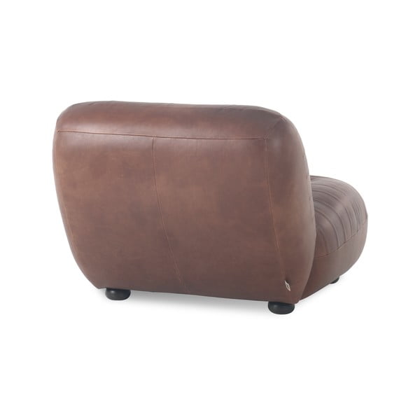 Poltrona marrone con rivestimento in pelle Wyatt – Dutchbone-image-3