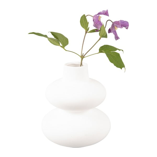 Vaso in ceramica bianca Karlsson Circles, altezza 19,4 cm - PT LIVING-image-2