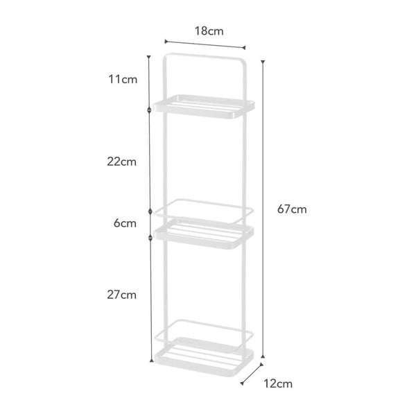 Piantana da bagno bianca con 3 ripiani Takamtsu - YAMAZAKI-image-2