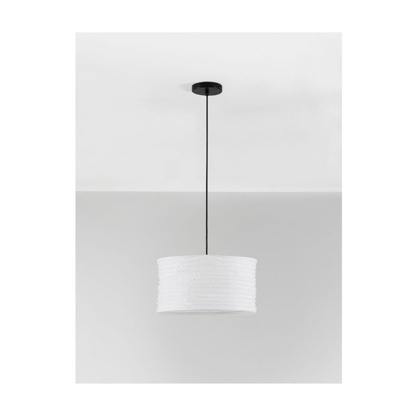 Lampadario bianco in lino ø 38 cm Linnet – Nova Luce-image-3