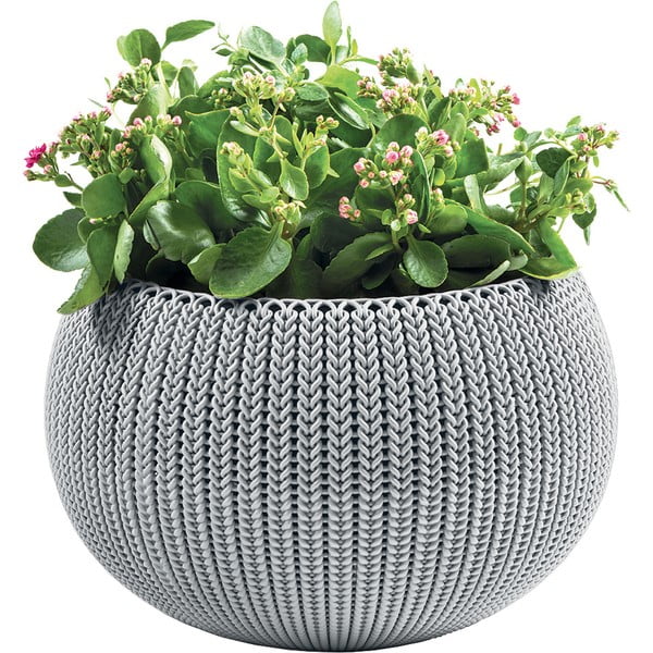 Vaso per fiori in plastica da appendere/parete ø 36 cm Cozy Cloudy Grey – Keter-image-2