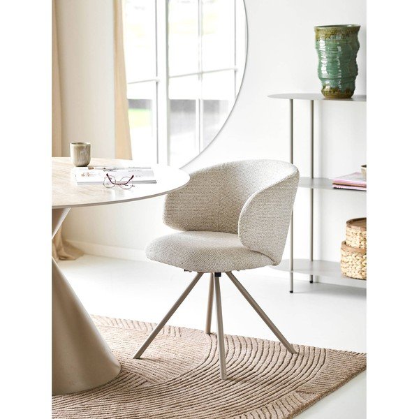 Sedia da pranzo beige in imbottito Fulham – House Nordic-image-1