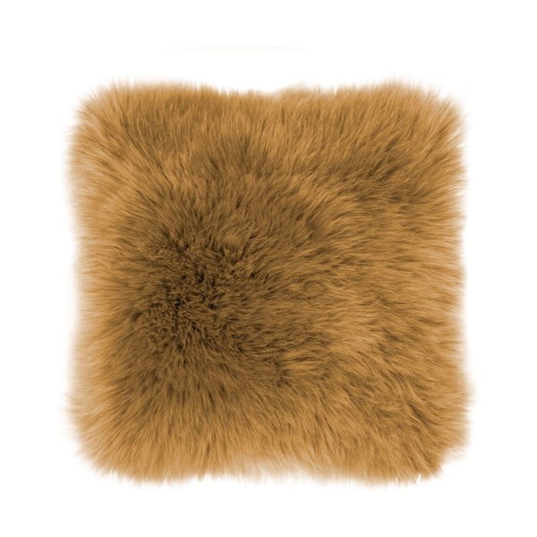 Cuscino in pelle di pecora marrone, 45 x 45 cm - Tiseco Home Studio
