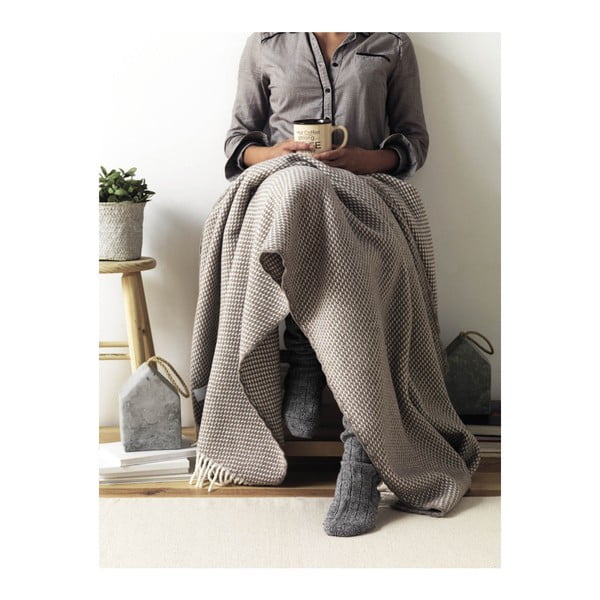 Plaid marrone terracotta con contenuto di cotone , 140 x 180 cm Ruby - Euromant-image-2