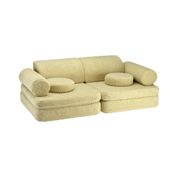 Divano per bambini verde con rivestimento in bouclé 132 cm Settee – Wigiwama