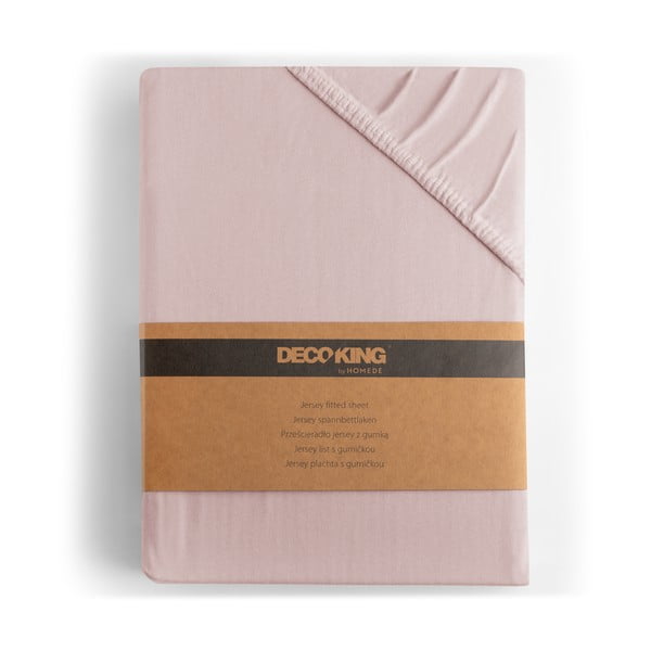 Lenzuolo con angoli rosa chiaro in jersey 180x200 cm Amber – Restilo-image-4