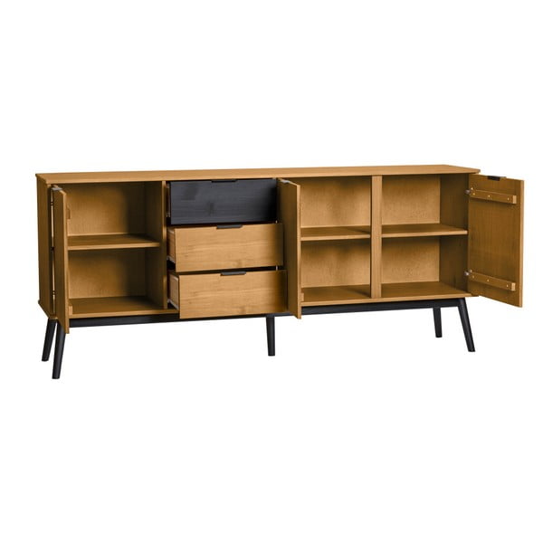 Credenza in legno di pino marrone Estela, larghezza 171 cm - Marckeric-image-4